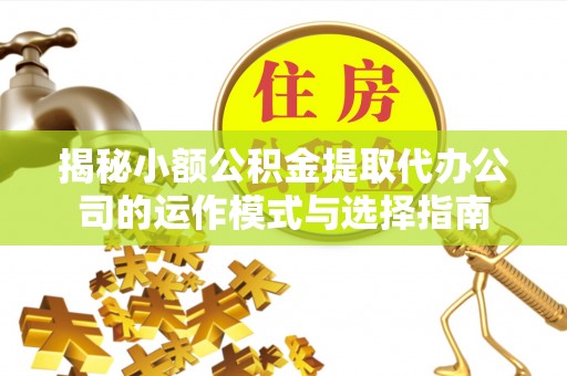 鹿谷揭秘小额公积金提取代办公司的运作模式与选择指南