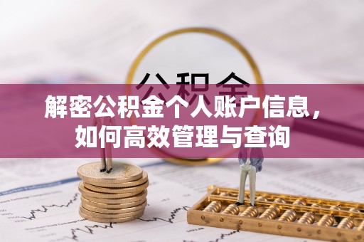 鹿谷解密公积金个人账户信息，如何高效管理与查询
