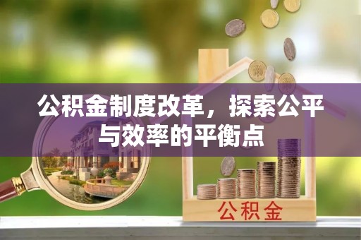 鹿谷公积金制度改革，探索公平与效率的平衡点