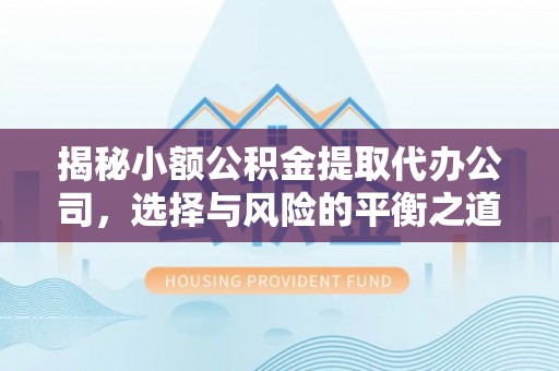 鹿谷揭秘小额公积金提取代办公司，选择与风险的平衡之道