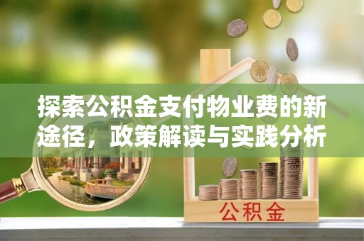 鹿谷探索公积金支付物业费的新途径，政策解读与实践分析