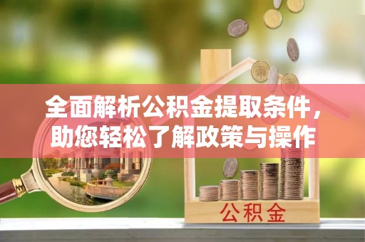 鹿谷全面解析公积金提取条件，助您轻松了解政策与操作