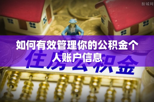鹿谷如何有效管理你的公积金个人账户信息
