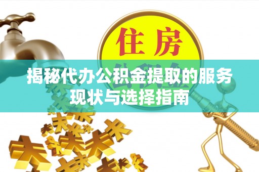 鹿谷揭秘代办公积金提取的服务现状与选择指南